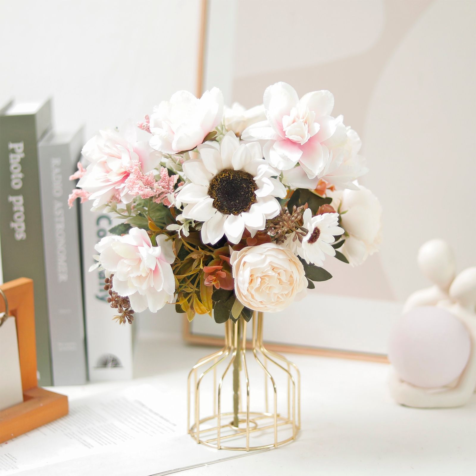 Artificial Peony Orchid Silk Bouquet for Weddings & Decor