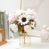 Artificial Peony Orchid Silk Bouquet for Weddings & Decor