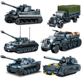 WW2 Army Soldiers Armor Halftrack Tank Building Blocks