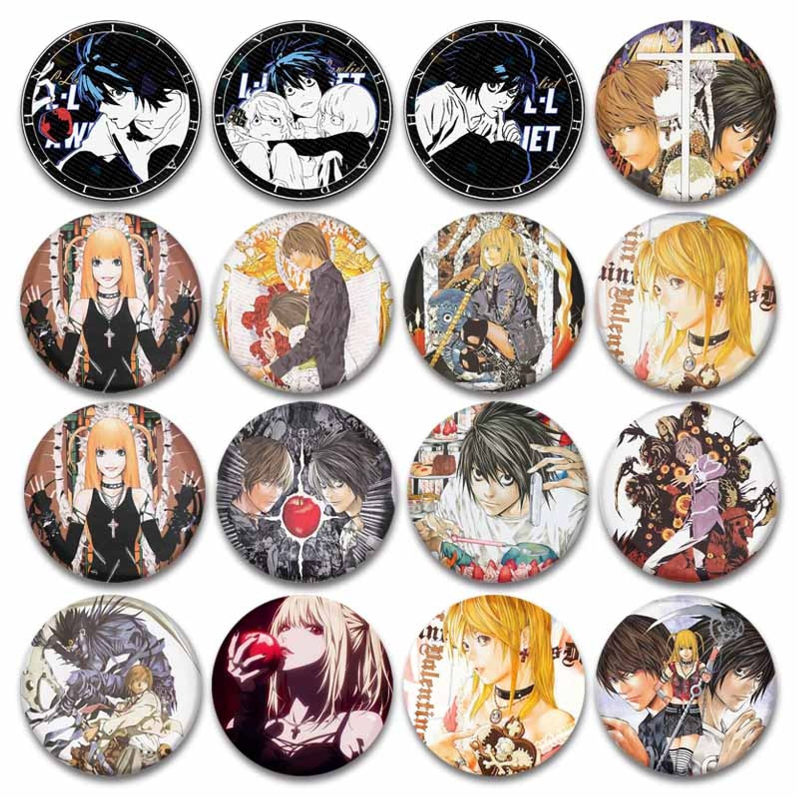 Classic Anime Death Note Button Pin - Yagami & Ryuk Brooch