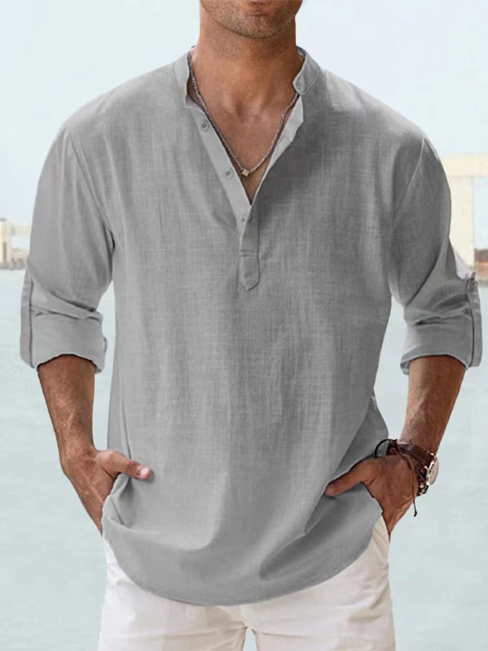 Lightweight Cotton Linen Casual Shirts for Men