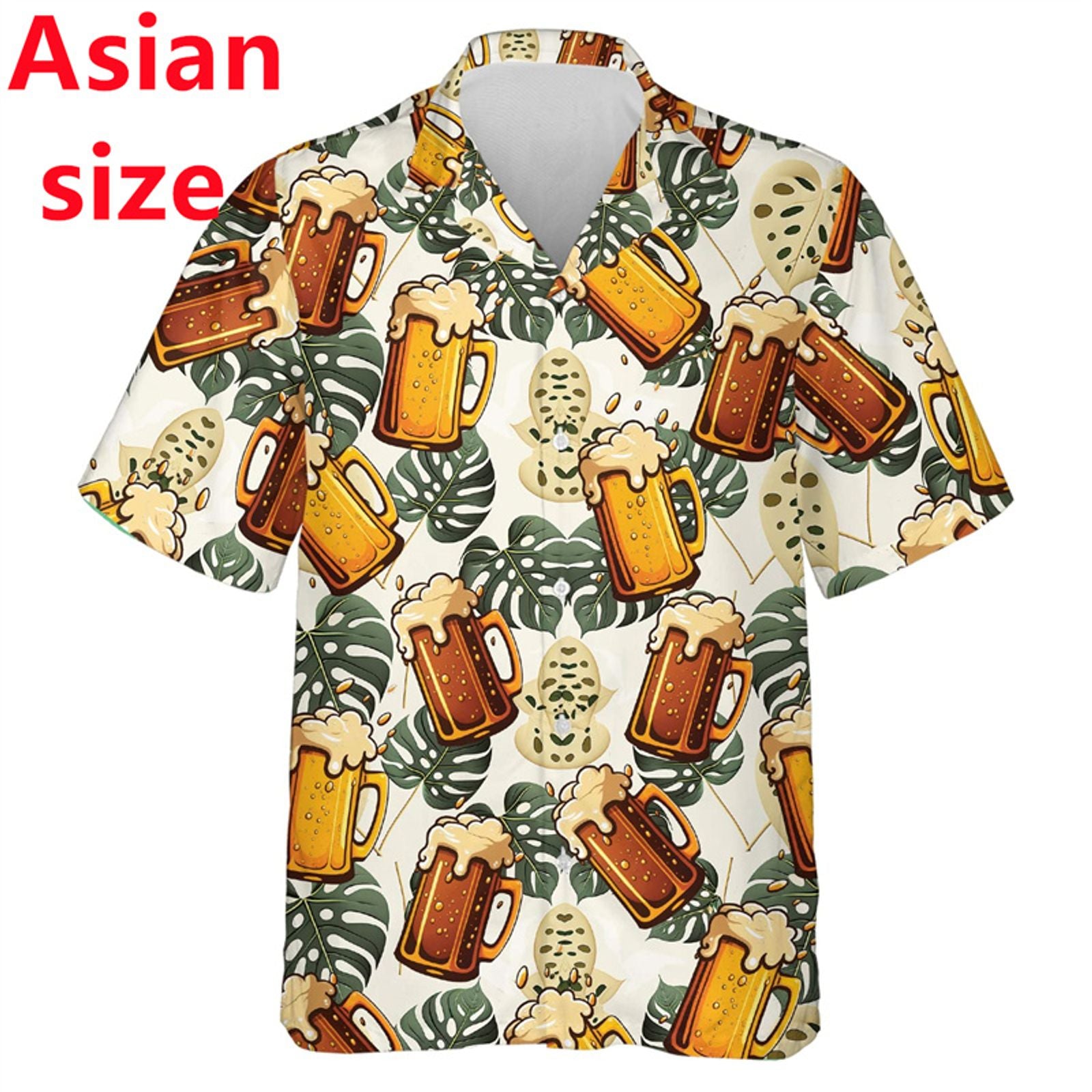 Men's Hawaiian Aloha Beach Shirt - Short Sleeve Beer Lovers