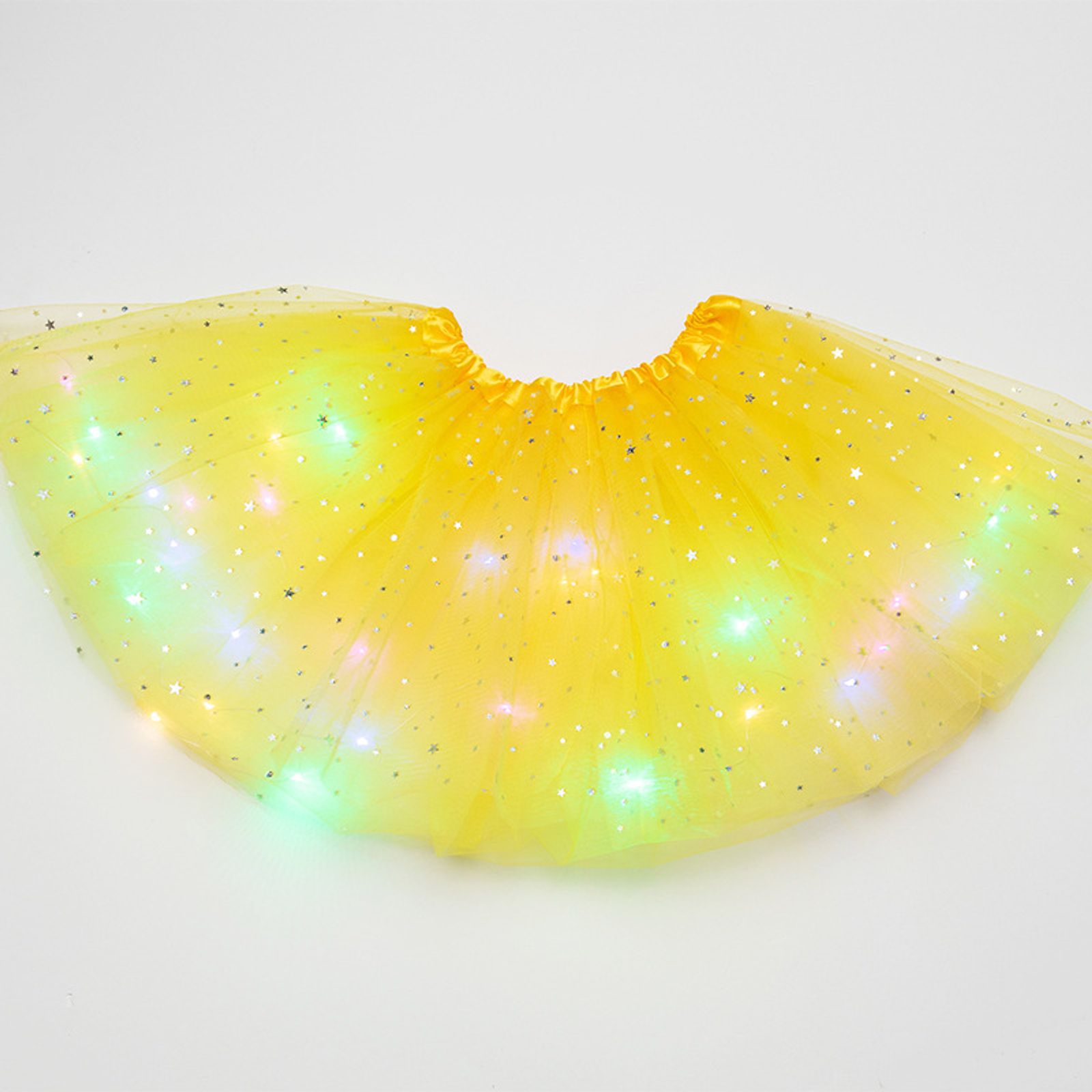 LED Glowing Women's Tulle Star Mini Skirt