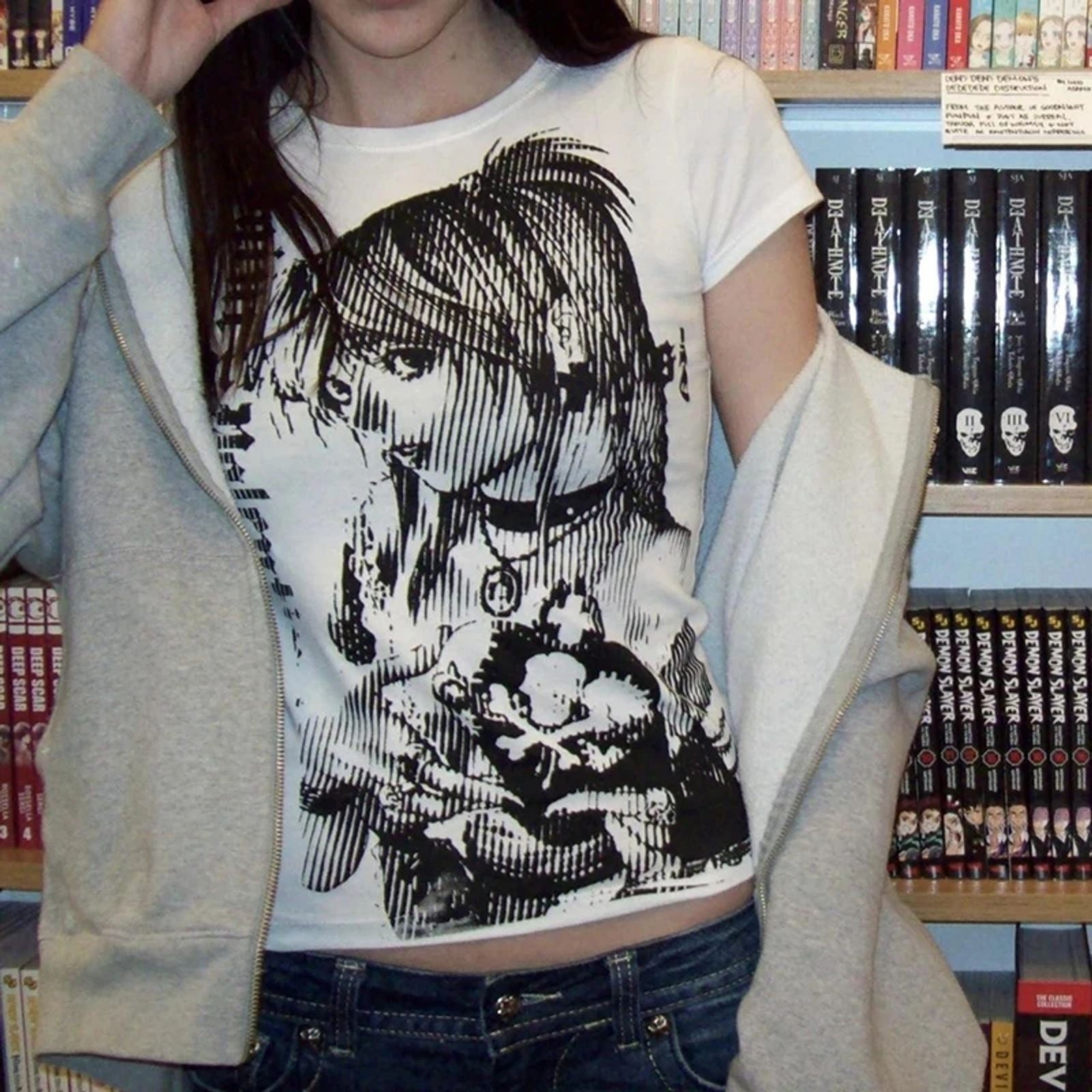 Y2K Anime Streetwear Vintage Crop Tee for Women