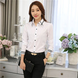 Women’s White Long Sleeve Office Blouse