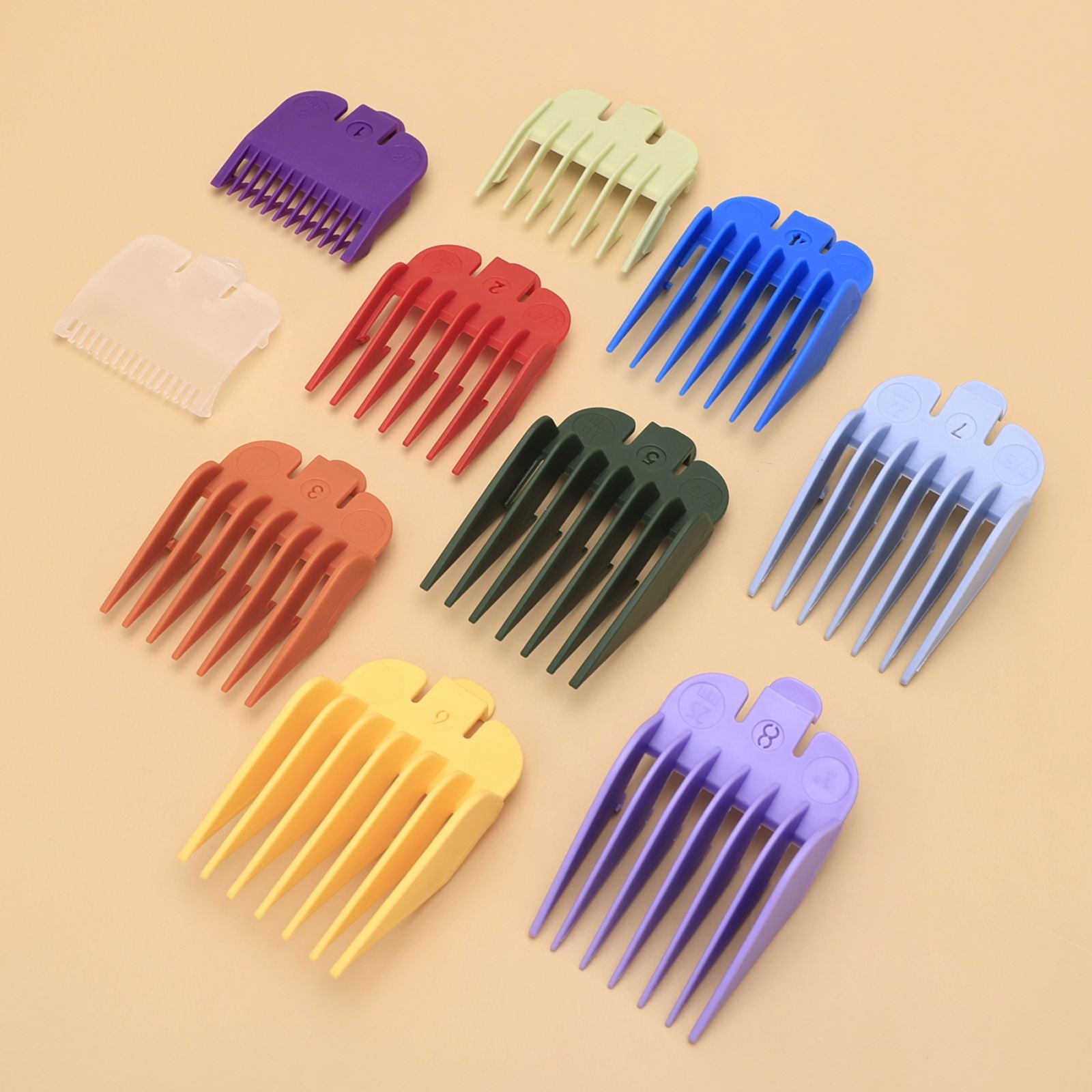 10PCS Hair Clipper Limit Comb Guide Attachment Set