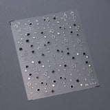 5D Luxury Star Nail Stickers - Black & Silver Nail Decals