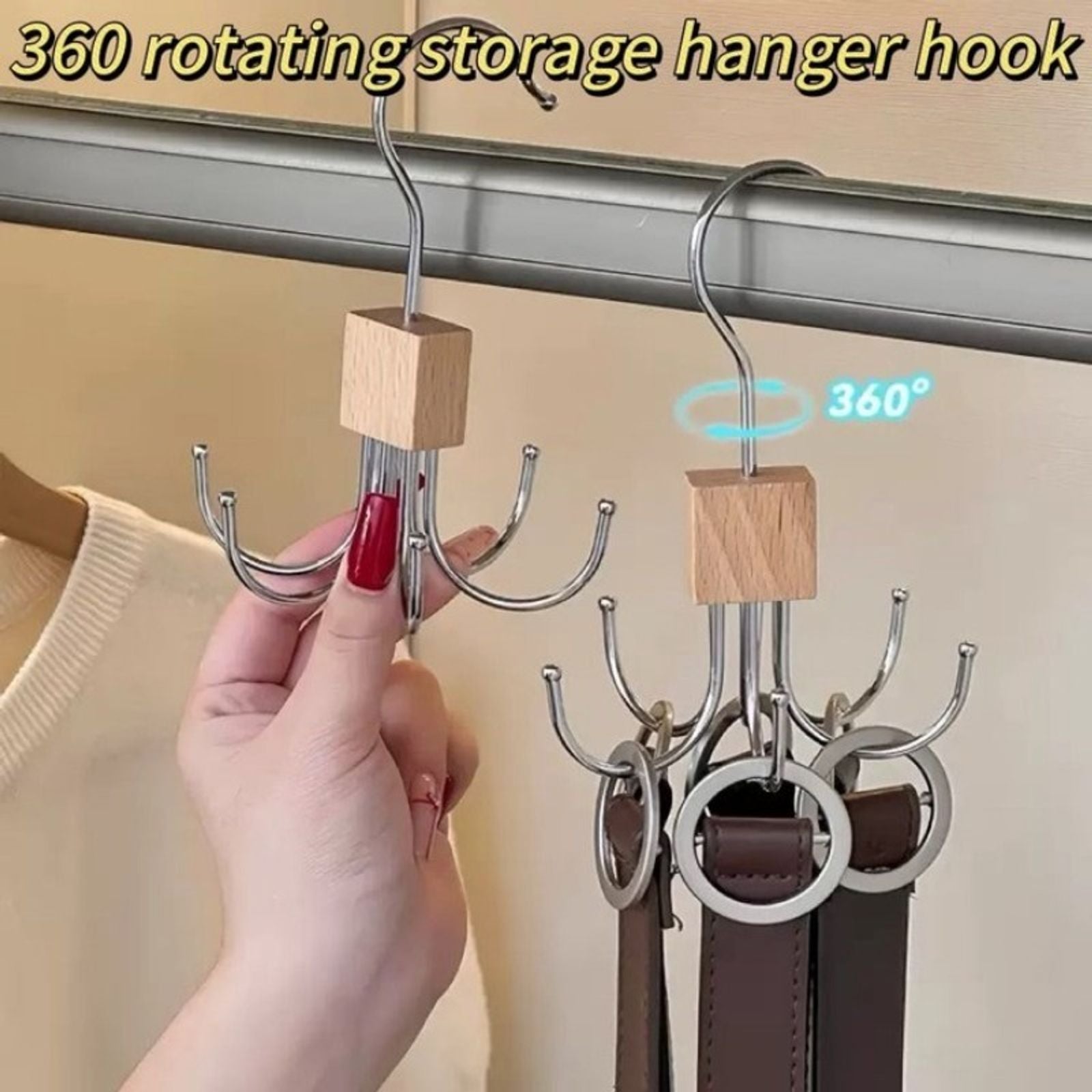 360 Rotating Storage Hanger Hook for Closet Organization