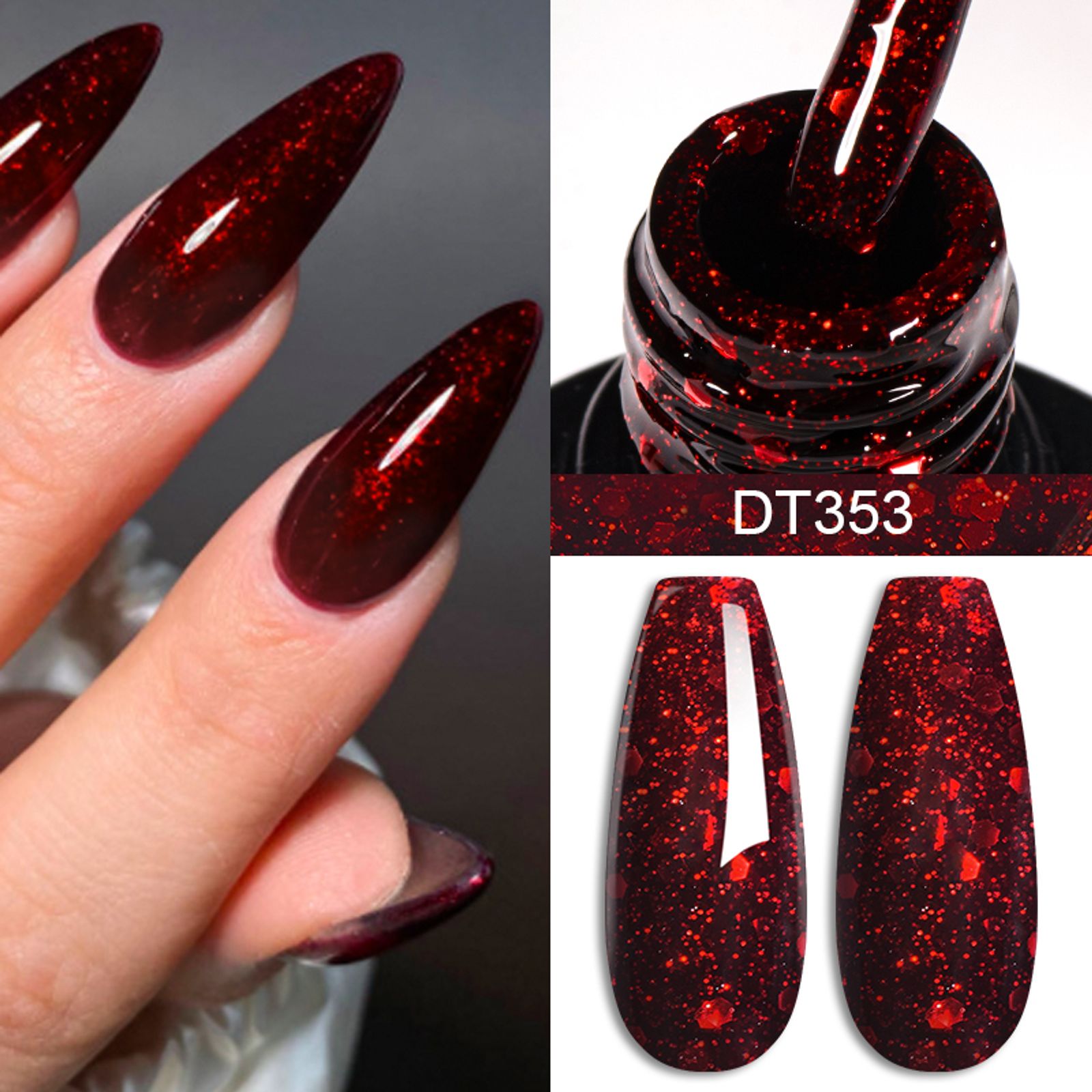 7ml Wine Red Gel Nail Polish - Long-Lasting Nail Art