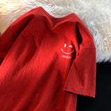 Funny Smiling Face Couple Short Sleeve T-Shirt