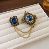 Studded Pearl Shaped Square Brooch for Women