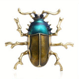 Retro Insect Beetle Brooch with Rhinestones