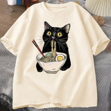 Noodle Ramen Cat T-Shirt for Foodie Lovers