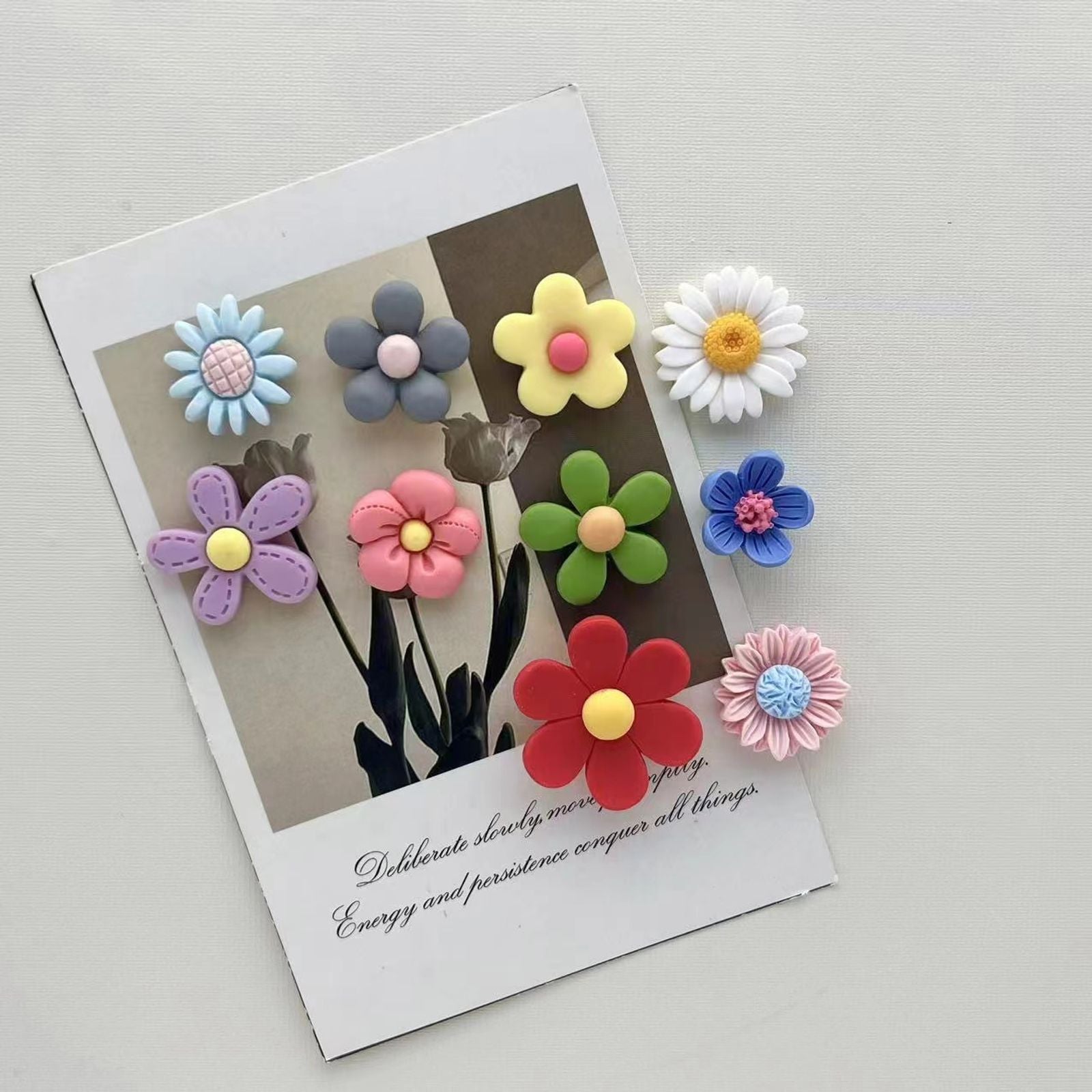 10-Piece Colorful Kawaii Flower Fridge Magnets
