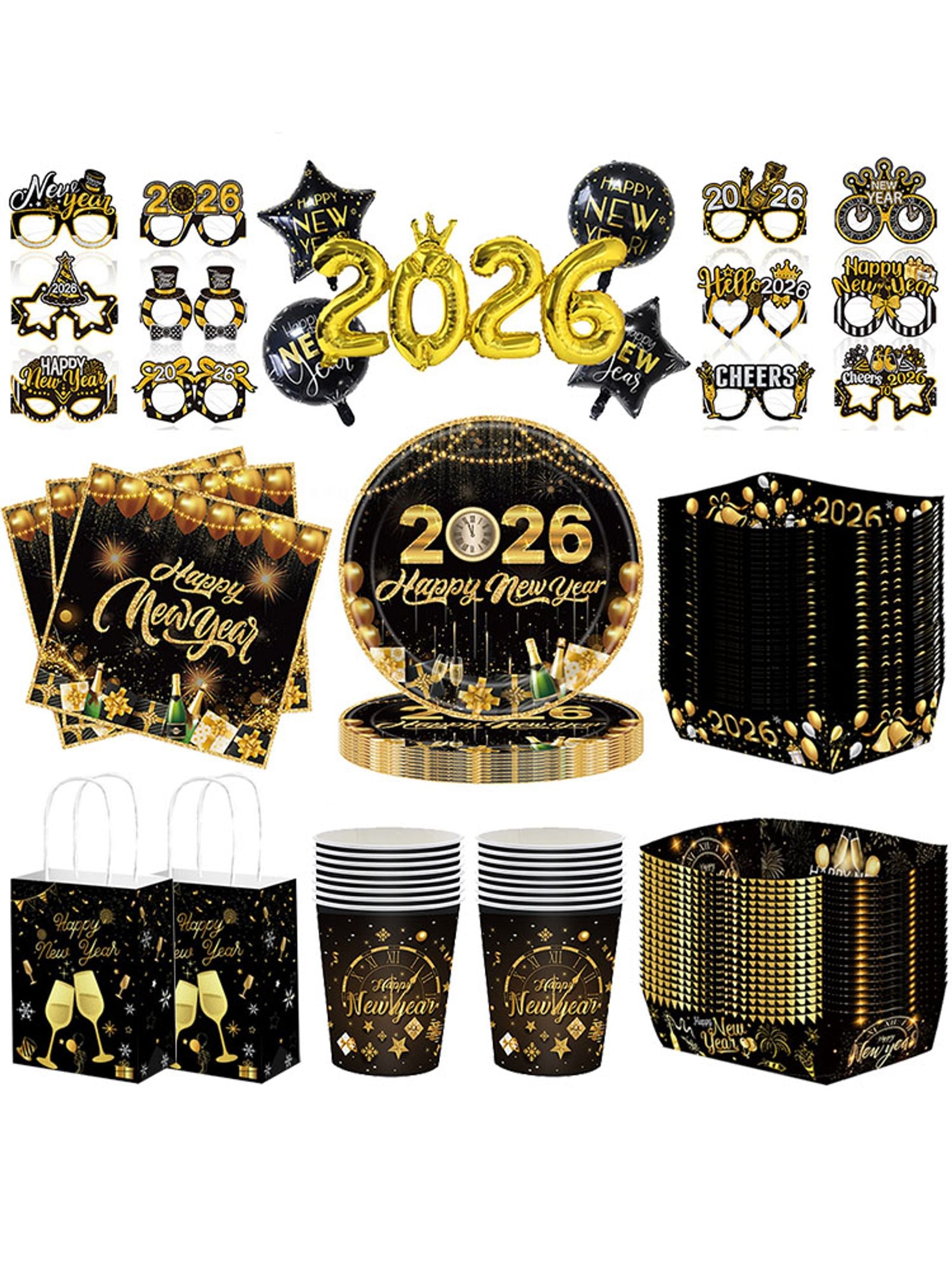 Happy New Year Party Supplies Set