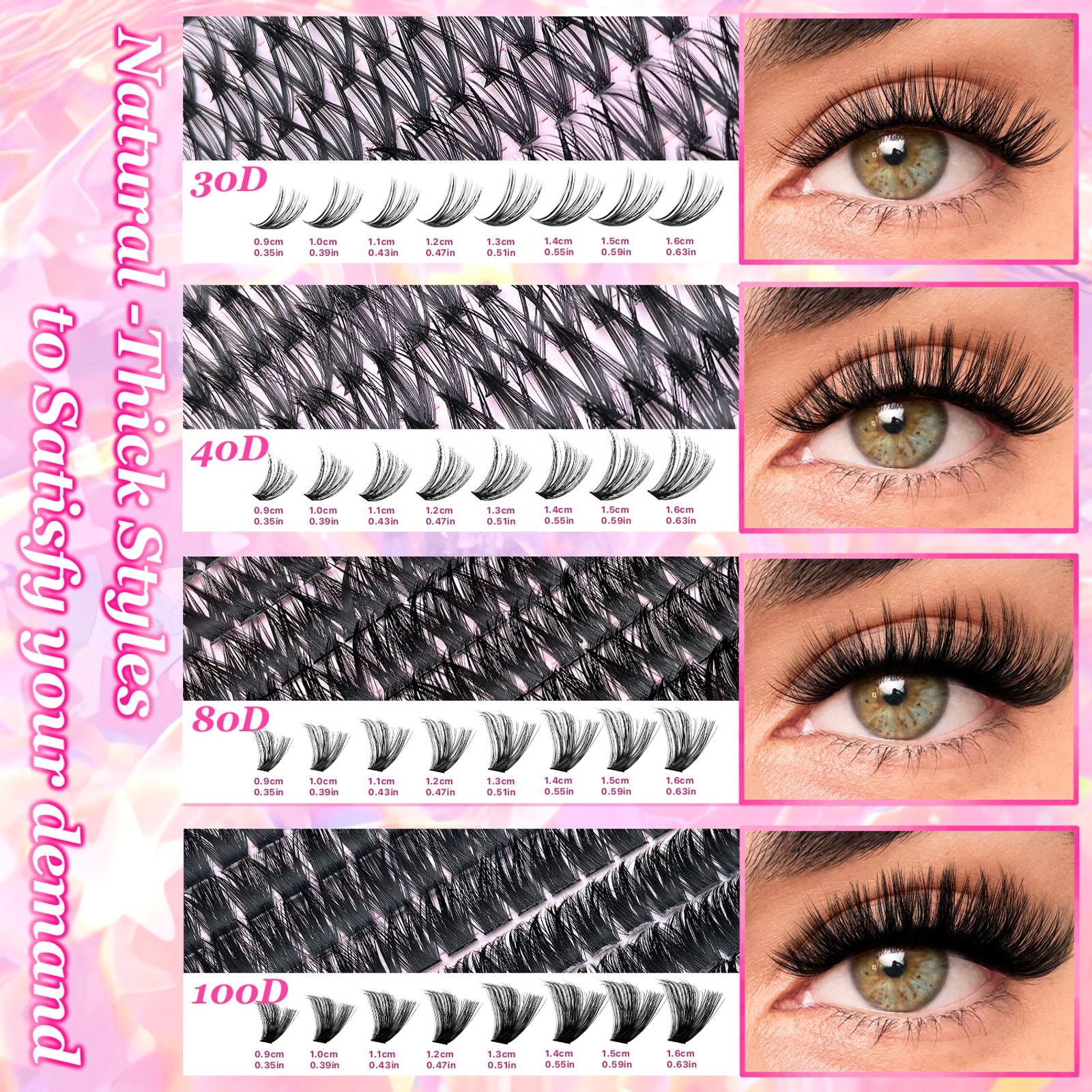 DIY Lash Extension Kit with 720pcs Lash Clusters