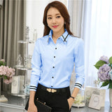 Women’s White Long Sleeve Office Blouse