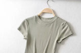 Summer Sexy Women’s O-neck Short Sleeve Crop Top