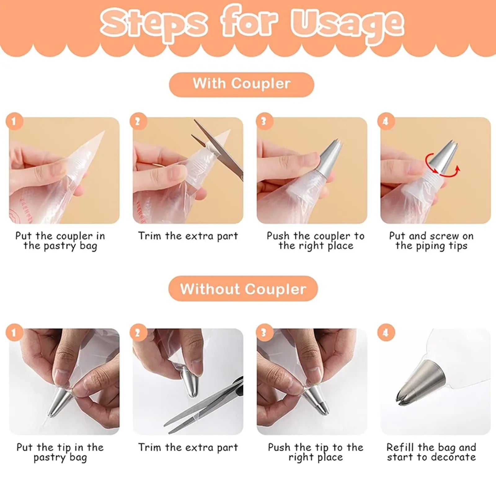 Disposable Cream Pastry Bags for Cake Decorating