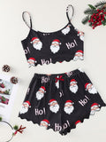 Christmas Santa Claus Print Pajama Set for Women