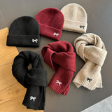 Korean Kids' Knitted Hat and Scarf Set - Winter Warmth
