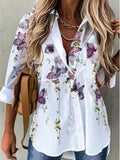 Casual Long Sleeve Printed Loose Shirt for Women