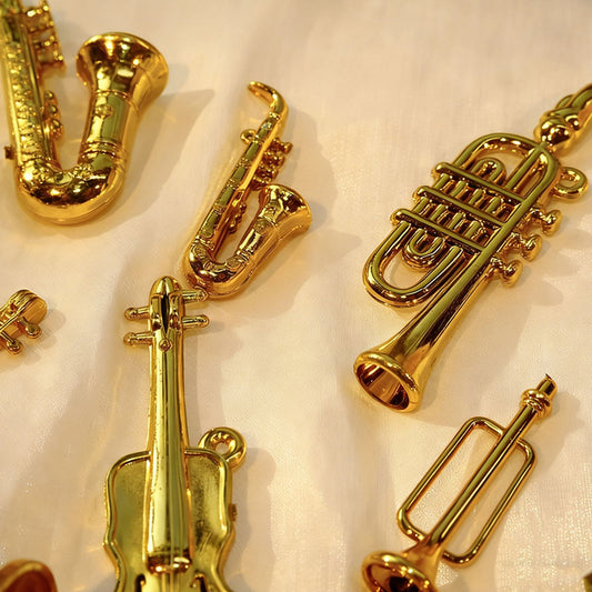 Random Mixed Style Mini Gold Musical Instrument Ornaments