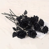 Artificial Black Roses - Long Stem Fake Flowers for Decor