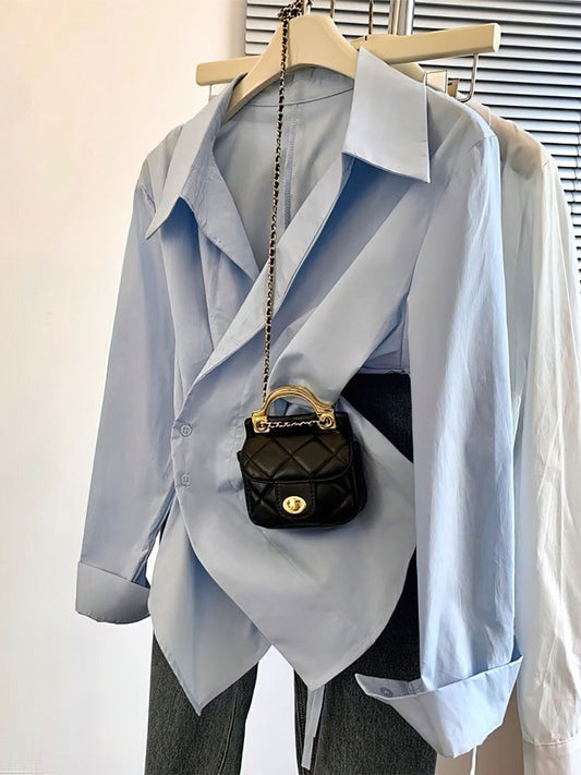 Elegant Women's Long Sleeve Polo Tunic Shirt