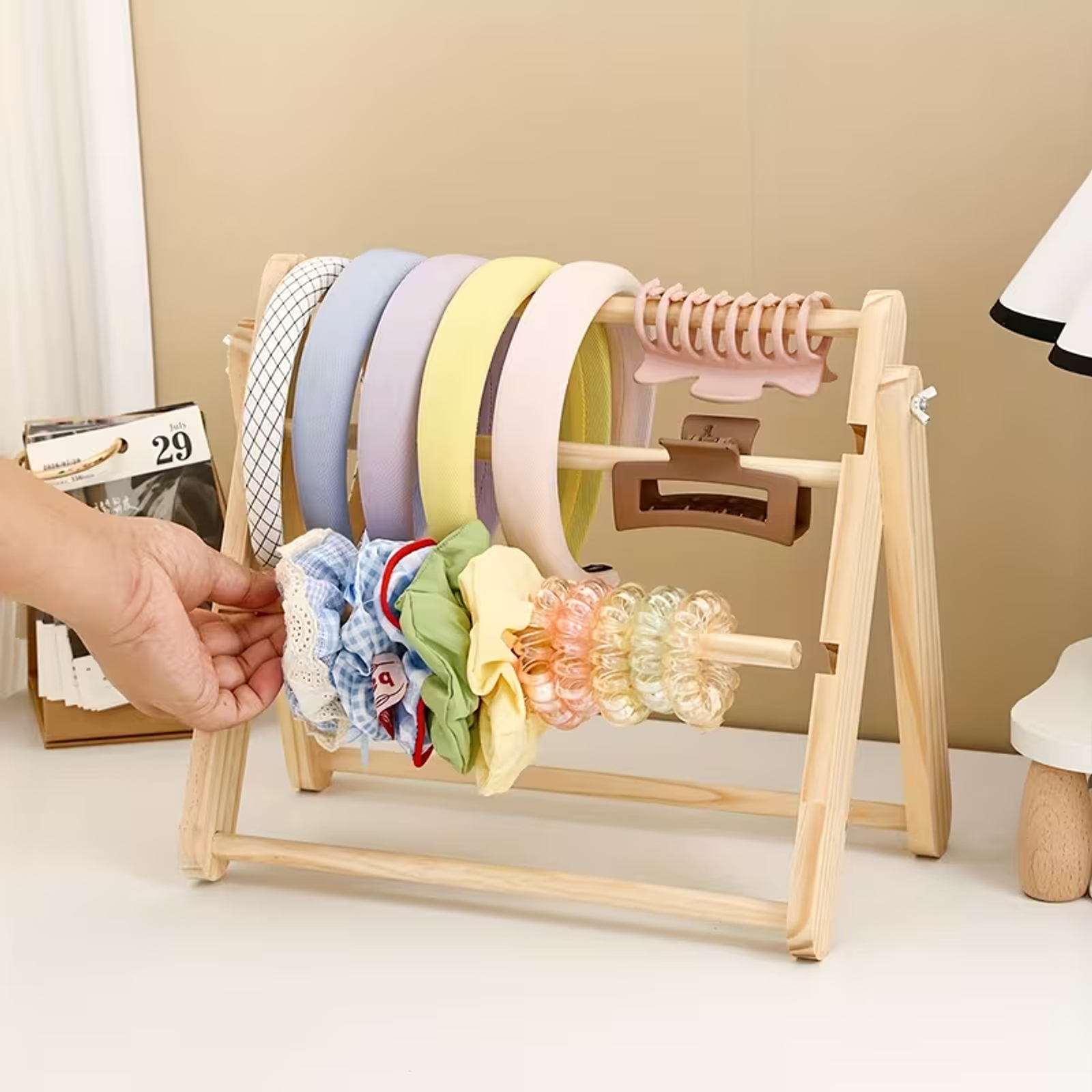 Solid Wood Multi-Layer Jewelry Display Rack