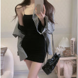 Women's Black Spaghetti Strap Mini Sundress