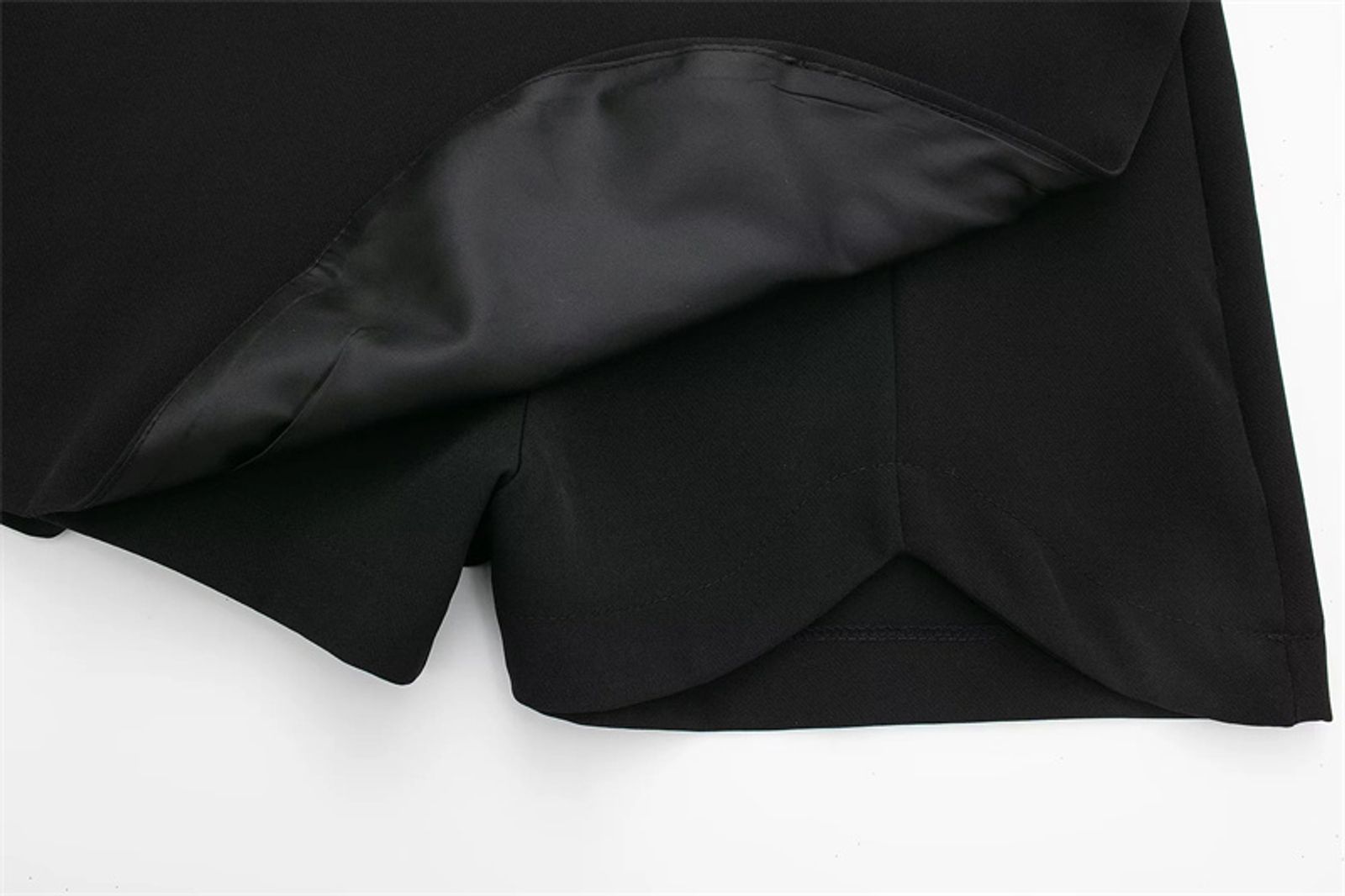 2025 Black Asymmetric Skort for Women