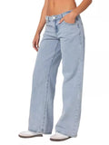 Fashionable Women's High Waist Wide Leg Jeans