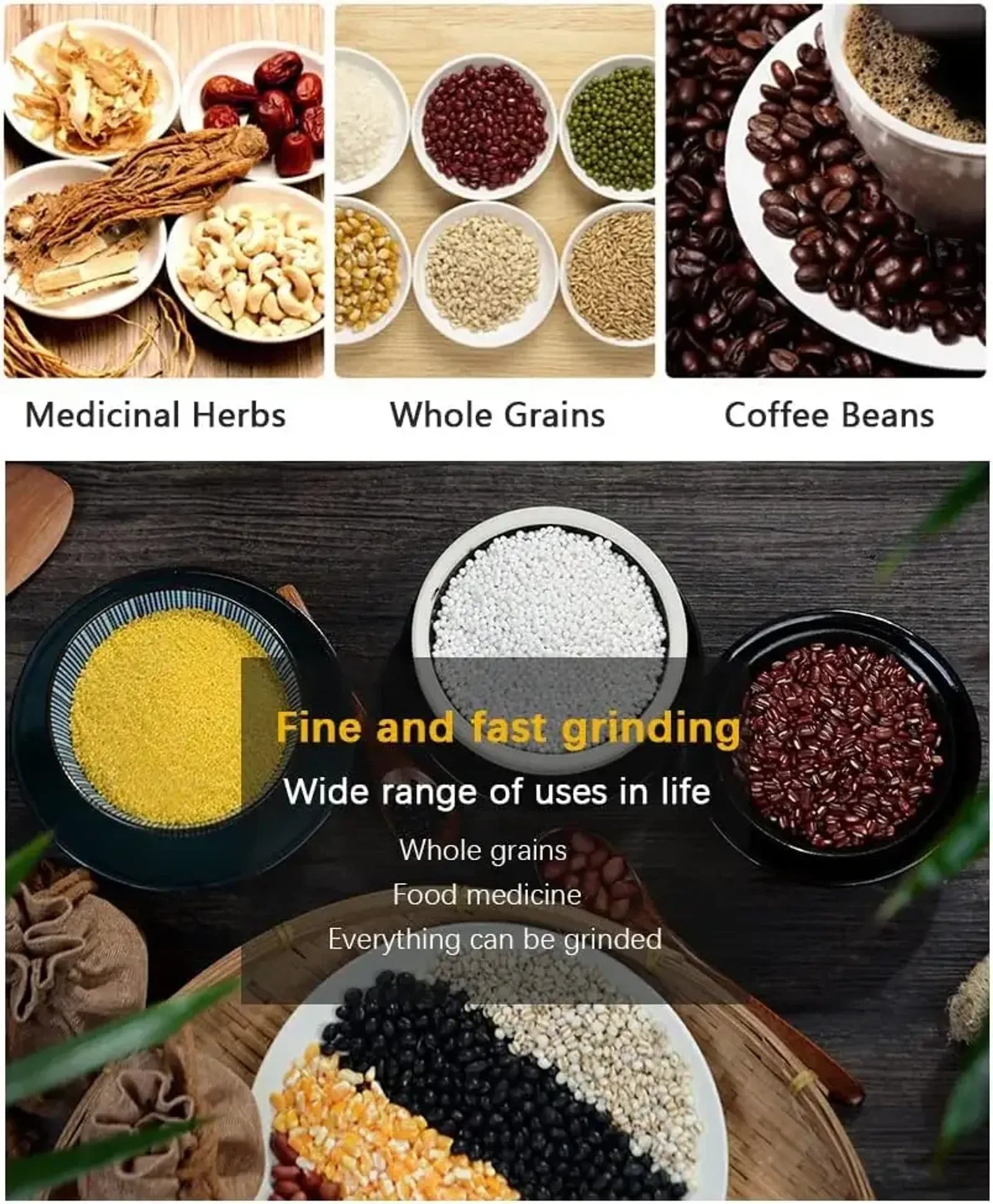Multifunctional 4 Blade Electric Coffee and Grain Grinder