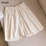 Women’s Summer Cotton Linen Shorts with Pockets