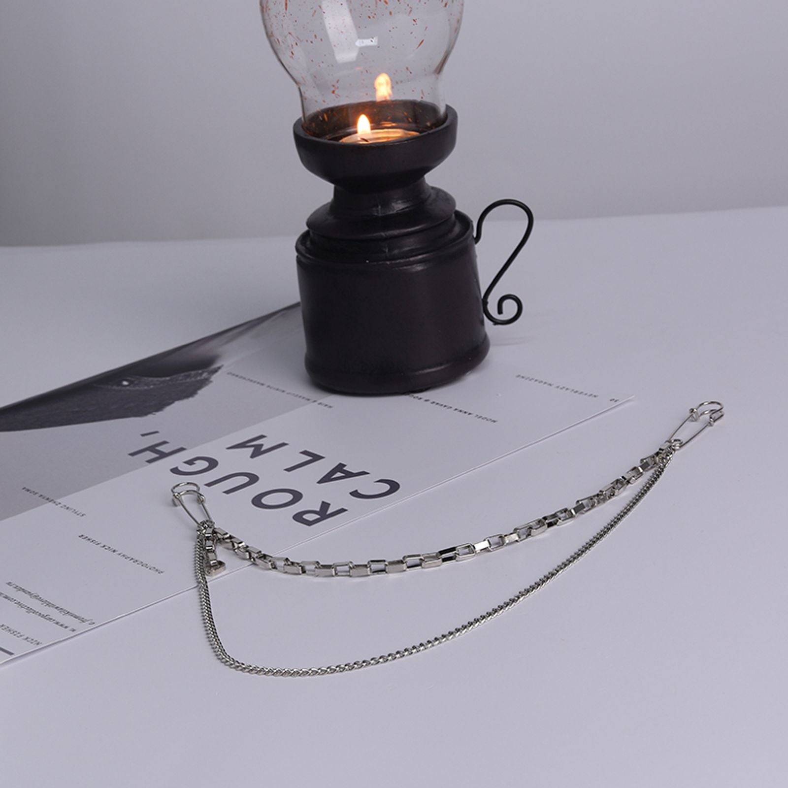 Punk Double Chain Brooch - Trendy Hip Hop Jewelry