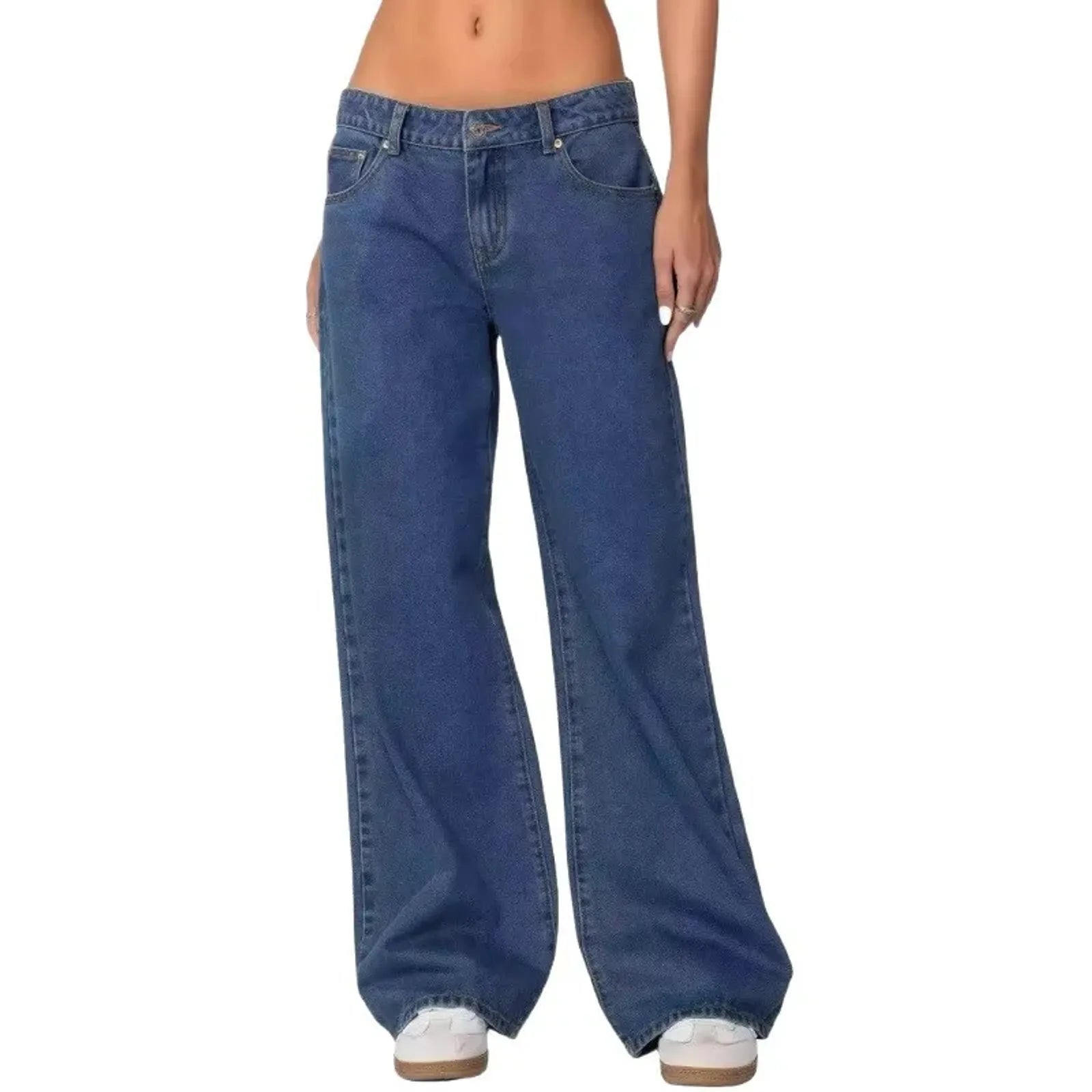 Fashionable Women's High Waist Wide Leg Jeans