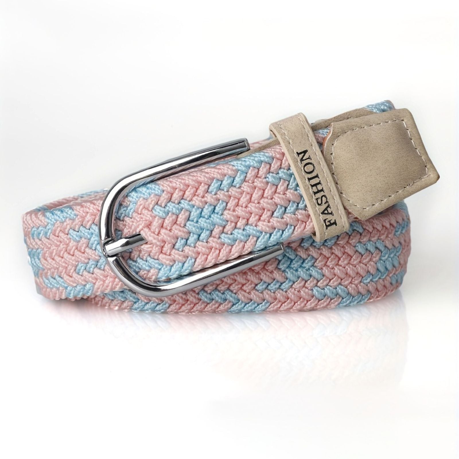 Women's Elastic Braided Stretch Belt with Pin Buckle