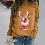 3D Reindeer Print Christmas Sweatshirt for Women