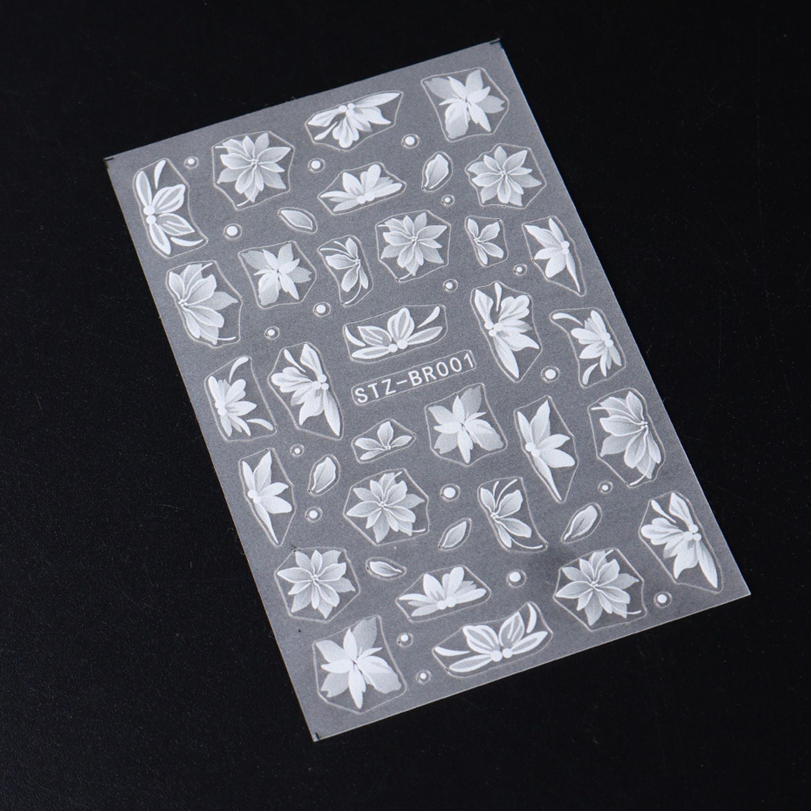 3D White Flower Nail Art Stickers