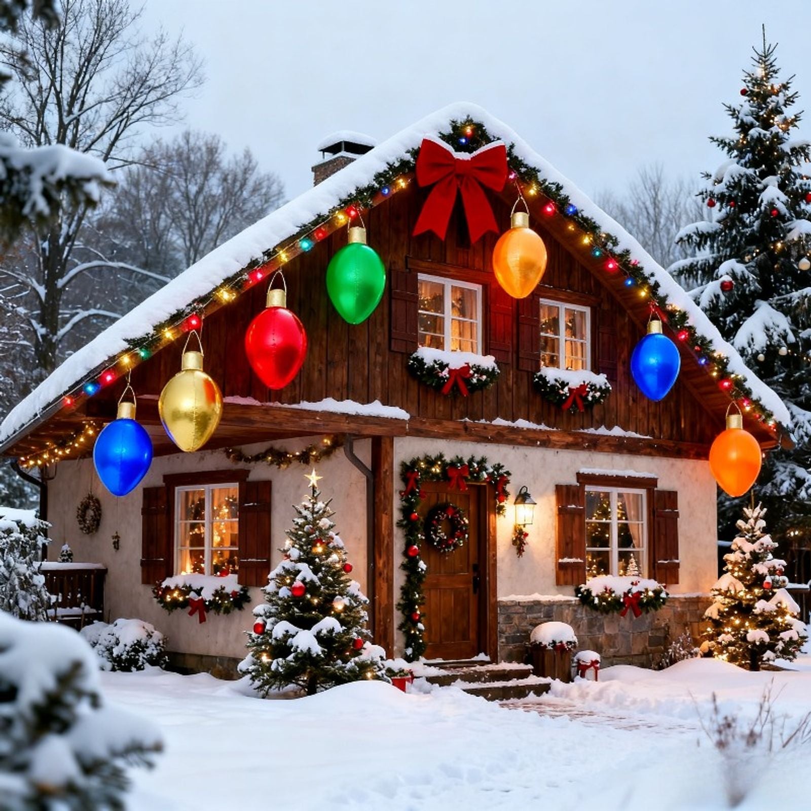 Colorful Inflatable Christmas Lights Ball for Festive Fun