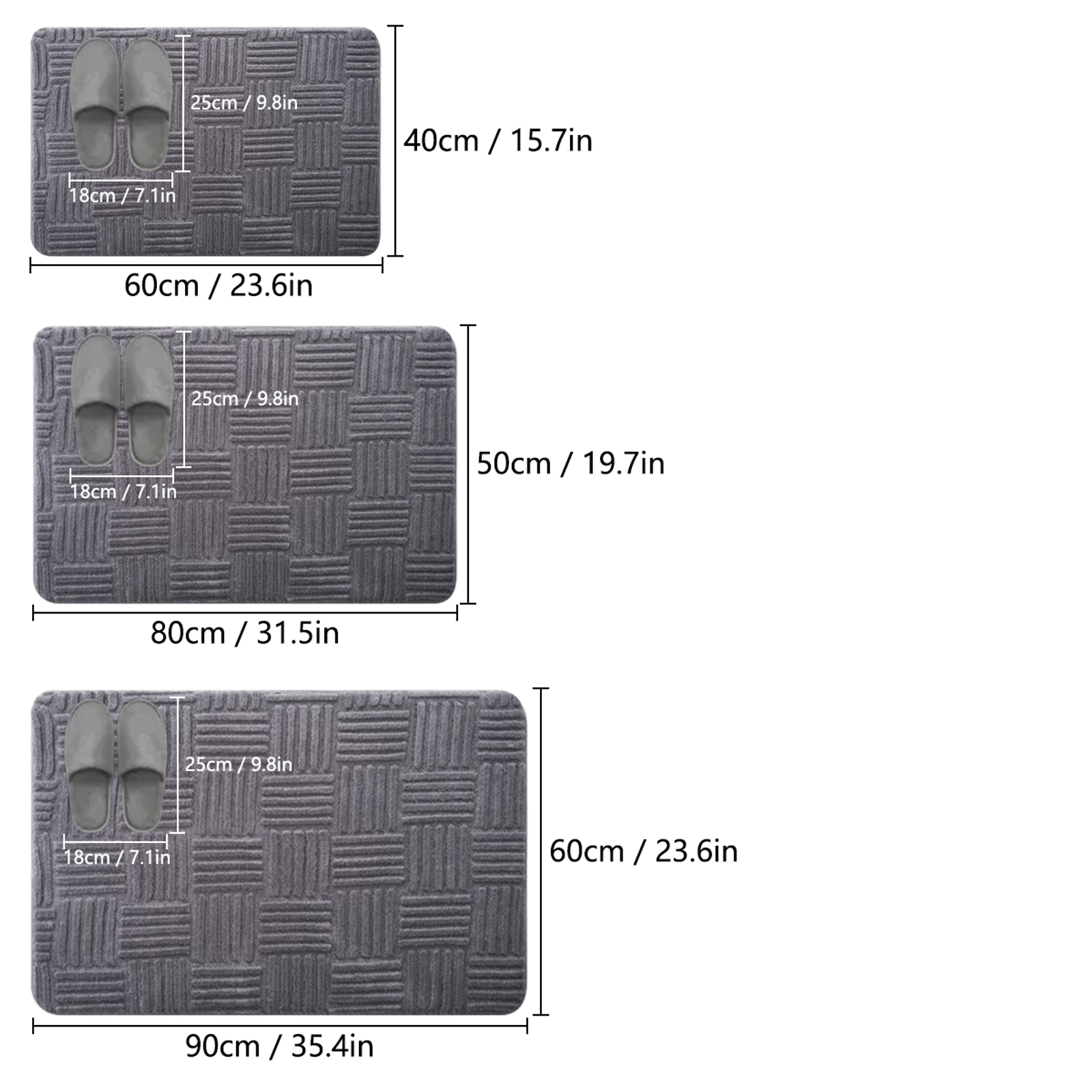 Thickened Absorbent Striped Bathroom Floor Mat