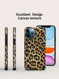 Leopard Print PU Leather Shock-Proof Phone Case for iPhone
