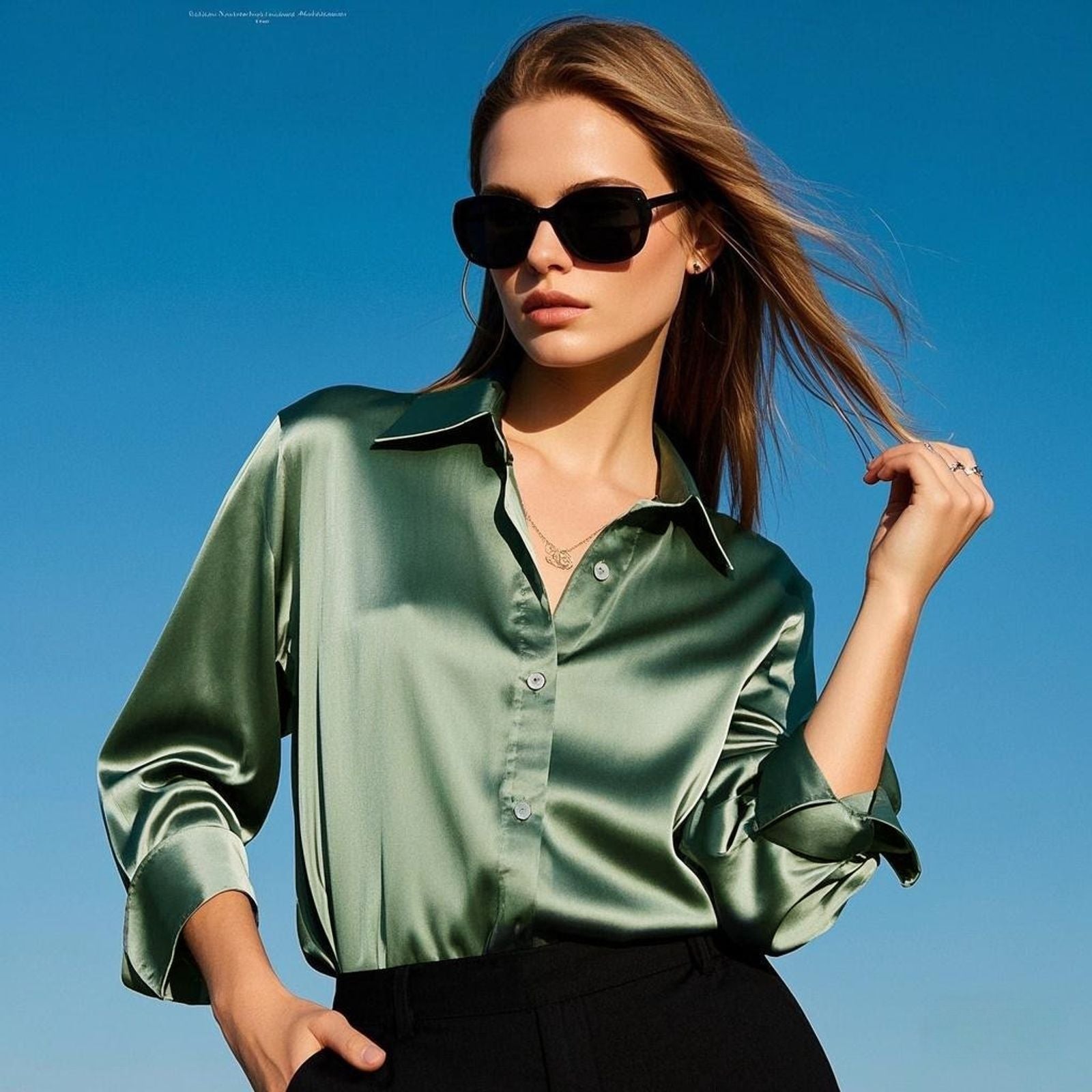 Elegant Multicolor Satin Casual Shirt for Women