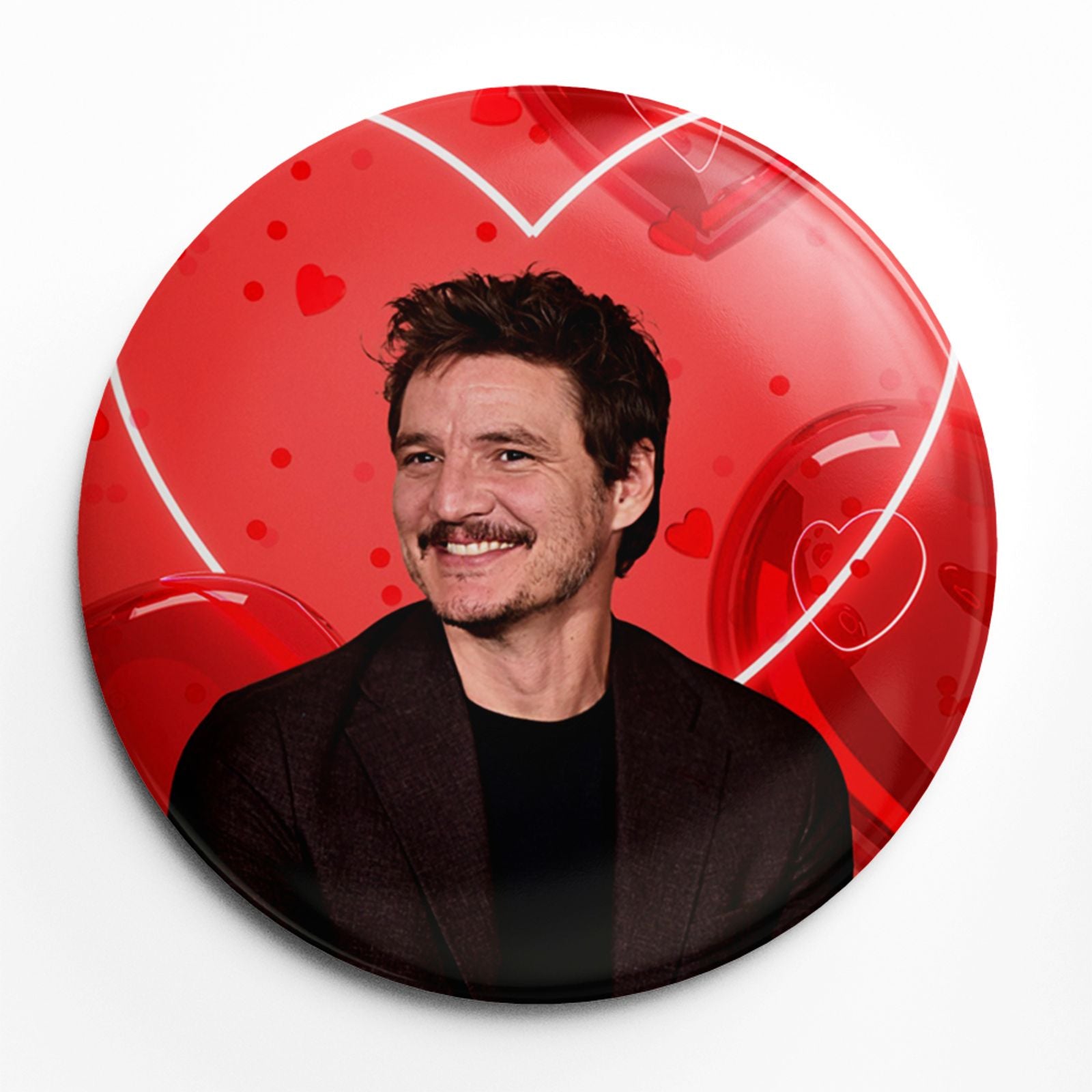Pedro Pascal Pink Cute Soft Button Pin Brooch Jewelry
