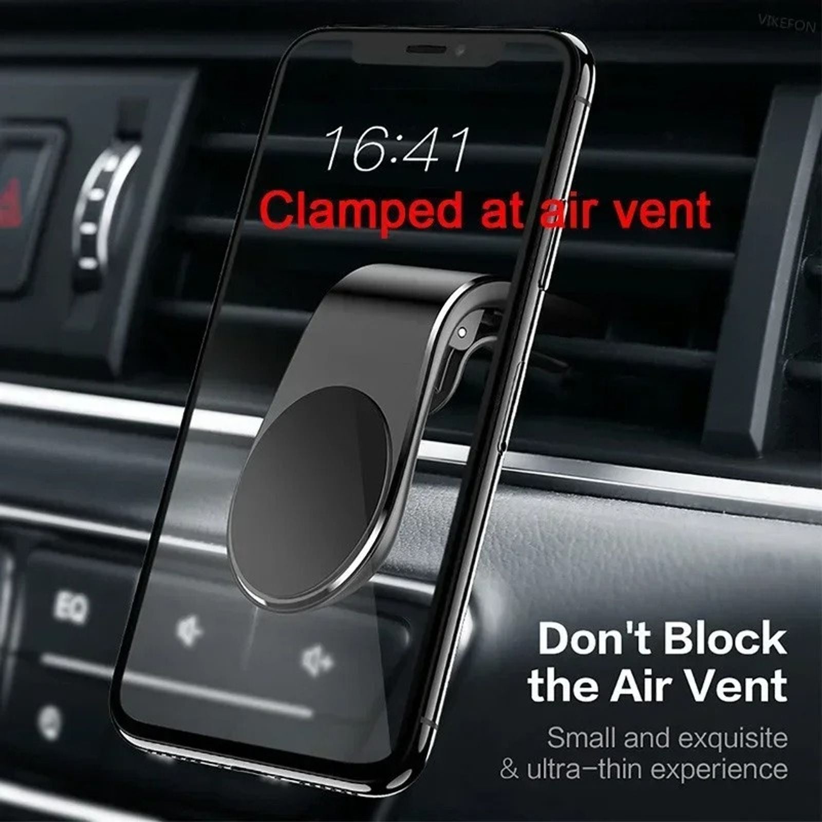 Magnetic Car Phone Stand - Exhaust Clamp for GPS Support