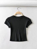 Summer Sexy Women’s O-neck Short Sleeve Crop Top