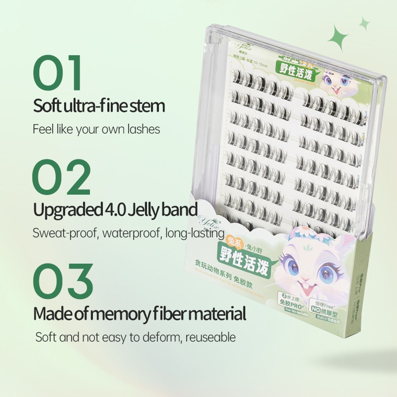 DIY Clusters Eyelash Self-Adhesive Natural Soft Lashes