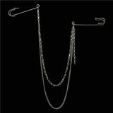 Punk Double Chain Brooch - Trendy Hip Hop Jewelry