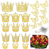 Golden Crown Butterflies Stickers for Valentine's Day